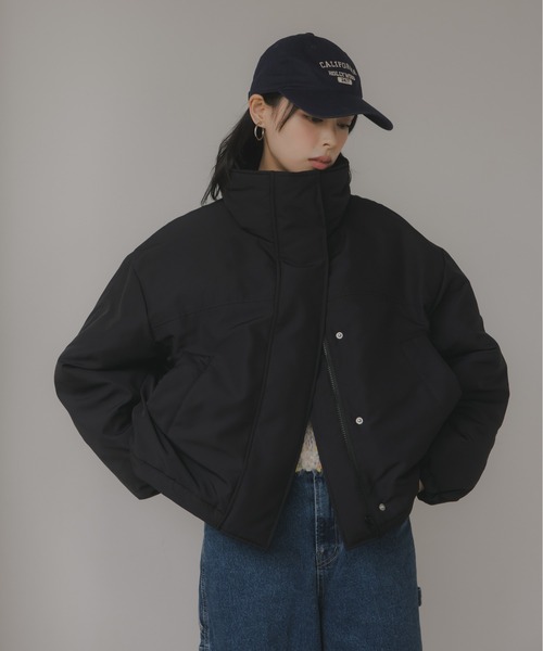 210nouve（トゥージュヌーブ）の「ショート モンスター ジャケット（ブルゾン・レディース・ブラック/ライトベージュ/カーキ・FREE）」の4枚目の写真