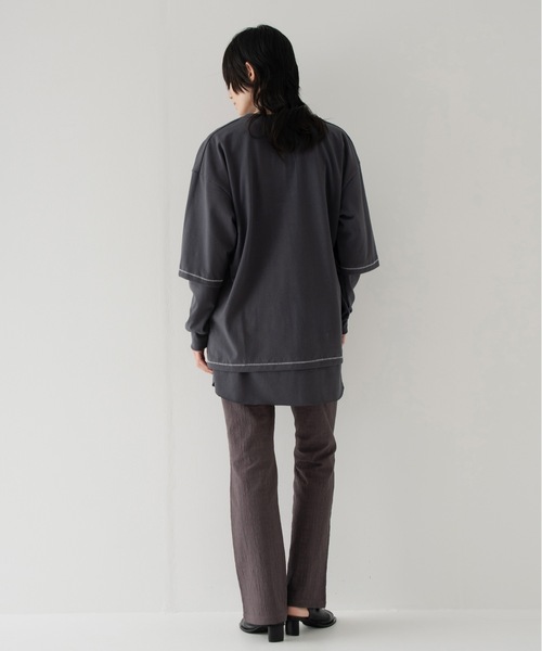 RYU（リュー）の「vintage-style open-front top（Tシャツ/カットソー・メンズ・グレイッシュベージュ/チャコール・2/4）」の14枚目の写真