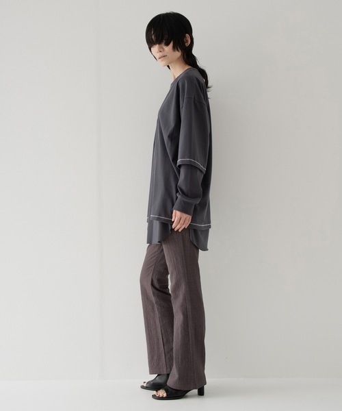 RYU（リュー）の「vintage-style open-front top（Tシャツ/カットソー・メンズ・グレイッシュベージュ/チャコール・2/4）」の15枚目の写真