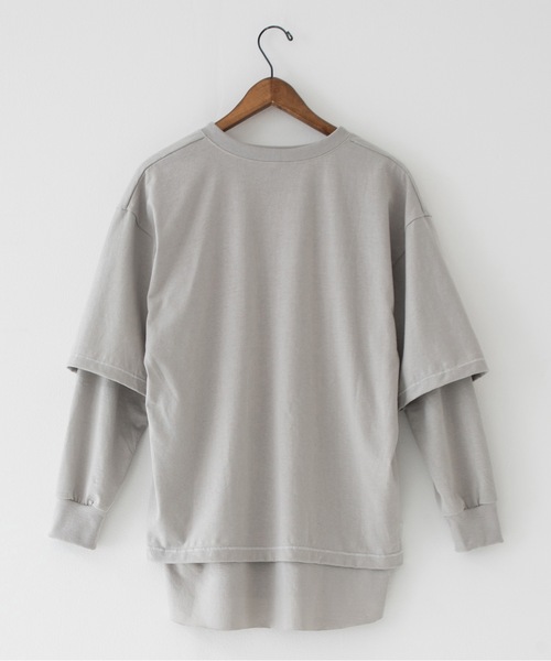 RYU（リュー）の「vintage-style open-front top（Tシャツ/カットソー・メンズ・グレイッシュベージュ/チャコール・2/4）」の6枚目の写真