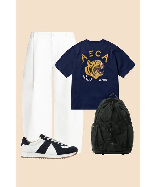 AECA（エイカ）の「TIGER HALF SLEEVE TEE-NAVY（Tシャツ/カットソー・レディース・その他・LARGE/SMALL/MEDIUM/X-LARGE）」の2枚目の写真