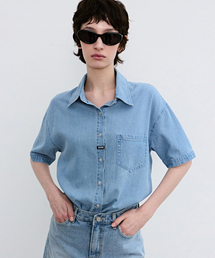 MINIMAL CLASSIC HALF DENIM SHIRTS_LIGHT BLUE