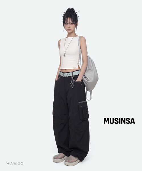 AAKAM（アーカム）の「Knee Pin-tuck Contrast Cargo Pants (Black)（その他パンツ・レディース・その他・1/2）」の12枚目の写真