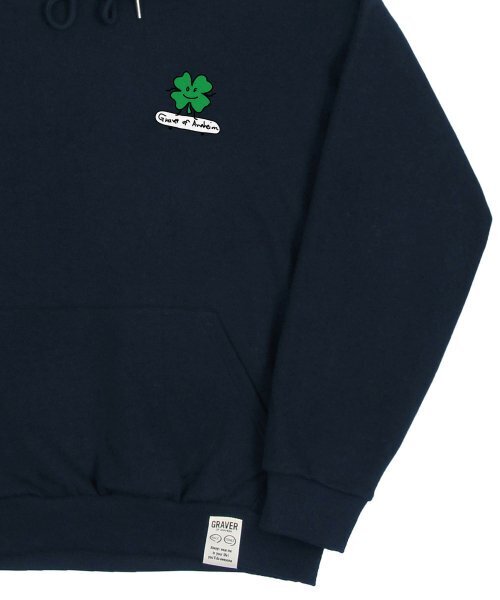 GRAVER（グレーバー）の「[ユニセックス]クローバーボードフードパーカー_ネイビー（パーカー・レディース・ネイビー・SMALL/MEDIUM/LARGE/X-LARGE）」の4枚目の写真