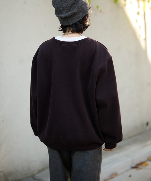 LAULEN(ローレン)の「key neck layered logo sweat pullover /キーネックレイヤードロゴスウェットプルオーバー(スウェット・レディース・ブラウン/ネイビー/グレー/アイボリー・FREE)」の14枚目の写真