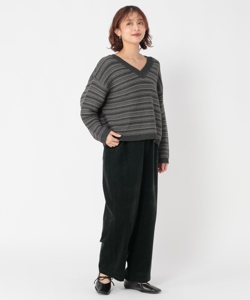 studio CLIP（スタディオクリップ）の「細コールルーズストレートパンツ[プチ・プラスサイズあり]（その他パンツ・レディース・カーキ/アイボリー/スモーク/キャメル・LARGE/MEDIUM/PF/ﾌﾘｰ(L)）」の14枚目の写真