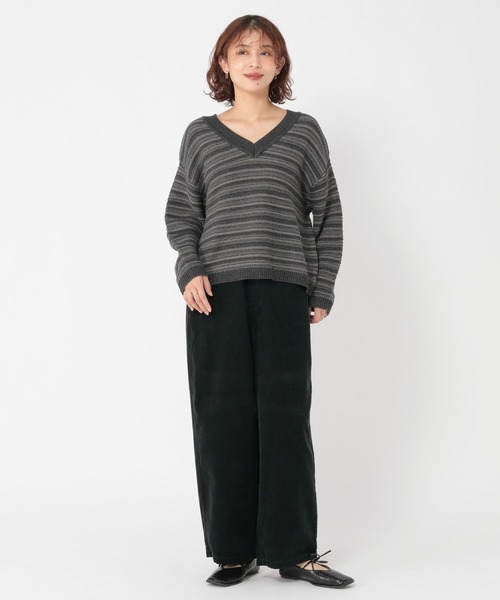 studio CLIP（スタディオクリップ）の「細コールルーズストレートパンツ[プチ・プラスサイズあり]（その他パンツ・レディース・カーキ/アイボリー/スモーク/キャメル・LARGE/MEDIUM/PF/ﾌﾘｰ(L)）」の15枚目の写真