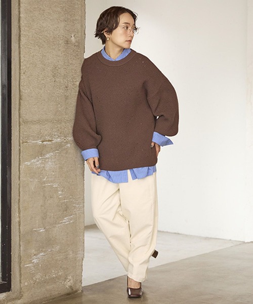 studio CLIP（スタディオクリップ）の「細コールルーズストレートパンツ[プチ・プラスサイズあり]（その他パンツ・レディース・カーキ/アイボリー/スモーク/キャメル・LARGE/MEDIUM/PF/ﾌﾘｰ(L)）」の16枚目の写真