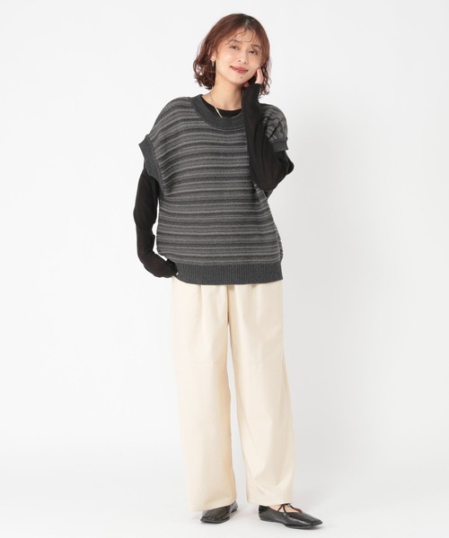 studio CLIP（スタディオクリップ）の「細コールルーズストレートパンツ[プチ・プラスサイズあり]（その他パンツ・レディース・カーキ/アイボリー/スモーク/キャメル・LARGE/MEDIUM/PF/ﾌﾘｰ(L)）」の20枚目の写真