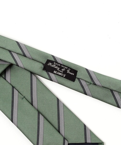 BEAMS F(ビームスエフ)の「Holliday & Brown / シルク ストライプ ネクタイ(ネクタイ・メンズ・グリーン・ONE SIZE)」の3枚目の写真