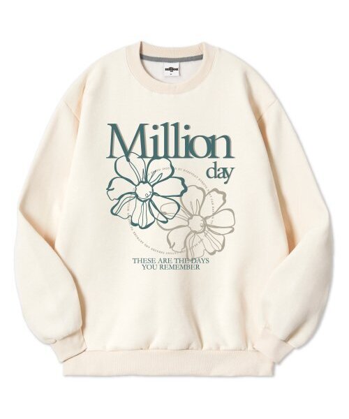 MILLION DAY(ミリオンデイ)の「MILLION BLOSSOM special double-sided man-to-man(スウェット・メンズ・ブラック/ダークグリーン/アイボリー/グレー・LARGE/MEDIUM/X-LARGE/XX-LARGE/XXX-LARGE/XXXX-LARGE)」の3枚目の写真