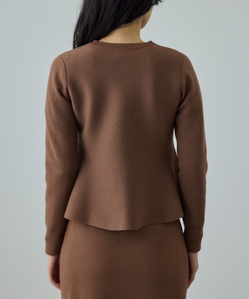 ROPE'（ロペ）の「ウール混ニットペプラムカーディガン/イージーケア・セットアップ対応（ニット/セーター・レディース・ブラウン/ブラック・FREE）」の17枚目の写真