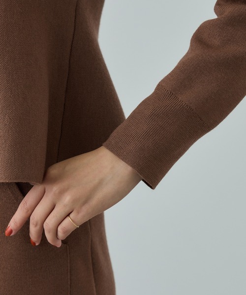 ROPE'（ロペ）の「ウール混ニットペプラムカーディガン/イージーケア・セットアップ対応（ニット/セーター・レディース・ブラウン/ブラック・FREE）」の19枚目の写真