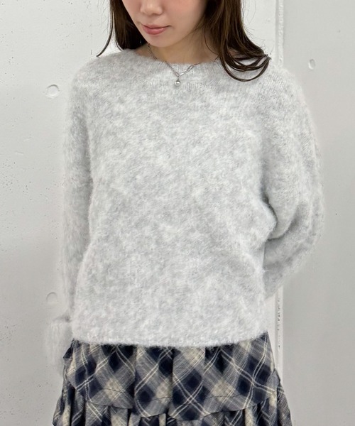 archives（アルシーヴ）の「バックリボンブラッシュニットプルオーバー（ニット/セーター・レディース・ネイビー/グレー/アイボリー/ブラウン・MEDIUM）」の15枚目の写真
