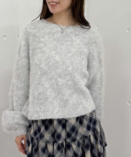 archives（アルシーヴ）の「バックリボンブラッシュニットプルオーバー（ニット/セーター・レディース・ネイビー/グレー/アイボリー/ブラウン・MEDIUM）」の16枚目の写真