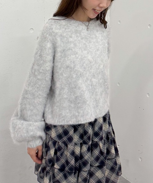 archives（アルシーヴ）の「バックリボンブラッシュニットプルオーバー（ニット/セーター・レディース・ネイビー/グレー/アイボリー/ブラウン・MEDIUM）」の17枚目の写真