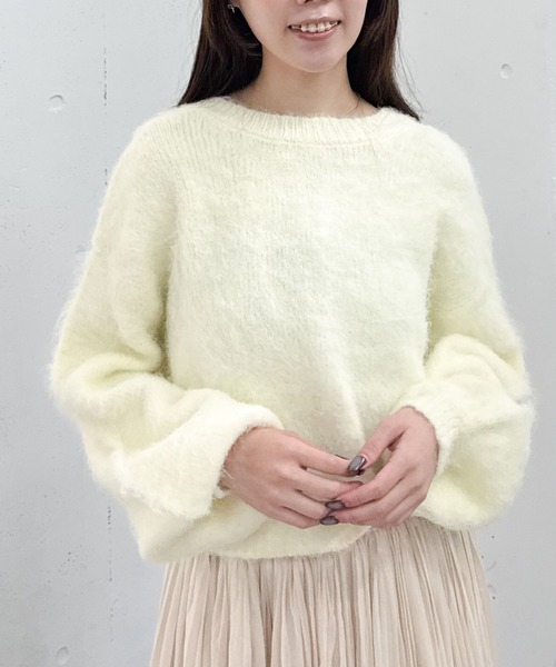 archives（アルシーヴ）の「バックリボンブラッシュニットプルオーバー（ニット/セーター・レディース・ネイビー/グレー/アイボリー/ブラウン・MEDIUM）」の22枚目の写真