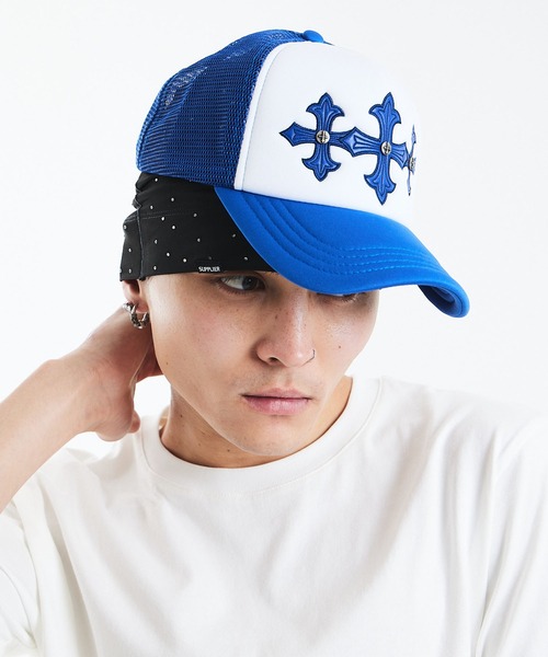 メッシュキャップ｜Cross Leather Patch Mesh Cap｜SUPPLIER