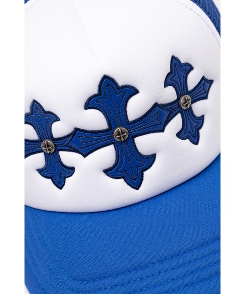 SUPPLIER(サプライヤー)の「メッシュキャップ|Cross Leather Patch Mesh Cap|SUPPLIER(キャップ・メンズ・ブルー・FREE)」の2枚目の写真