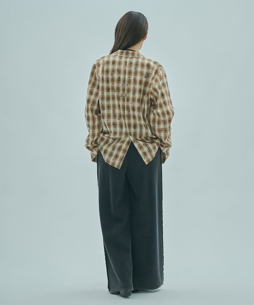 ROSE BUD(ローズバッド)の「(mag.by c)WIDE SWEAT PANTS(スウェットパンツ・レディース・チャコールグレー/レッド・ONE SIZE)」の8枚目の写真