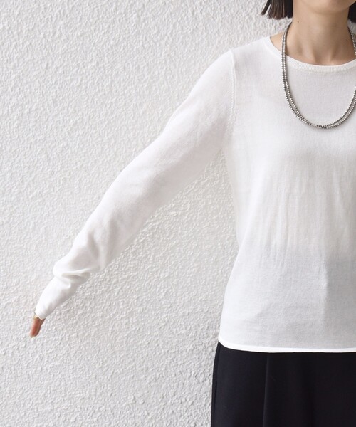 セール】〈洗濯機可能〉ラメ クルーネック 長袖 ニット（ニット