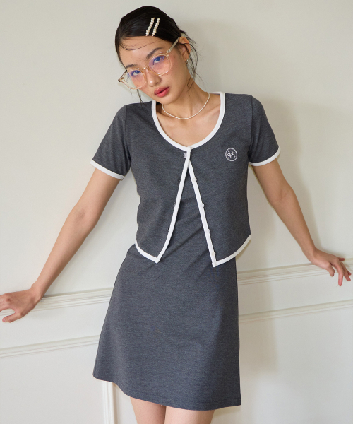SALON DE YOHN(サロンドヨーン)の「Basic Pique Slip Dress_ Gray(ワンピース・レディース・その他・MEDIUM/SMALL)」の3枚目の写真