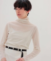 DRESSLAVE（ドレスレイブ）の「sheer organza high neck pullover(シアーオーガンザハイネックプルオーバー)（Tシャツ/カットソー）」