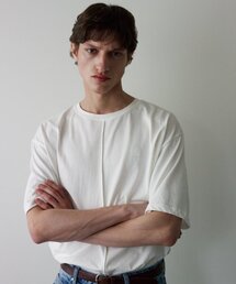 MOONSUN（ムーンサン）の「UNISEX Pin Tuck Symbol T-shirt [White]（Tシャツ/カットソー）」