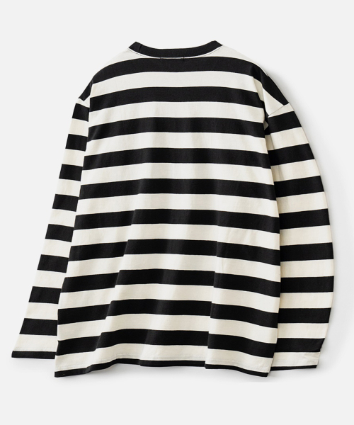 VASTIC(バスティック)の「テキストストライプロングスリーブ_ブラック/ホワイト(Tシャツ/カットソー・メンズ・その他・MEDIUM/LARGE)」の2枚目の写真