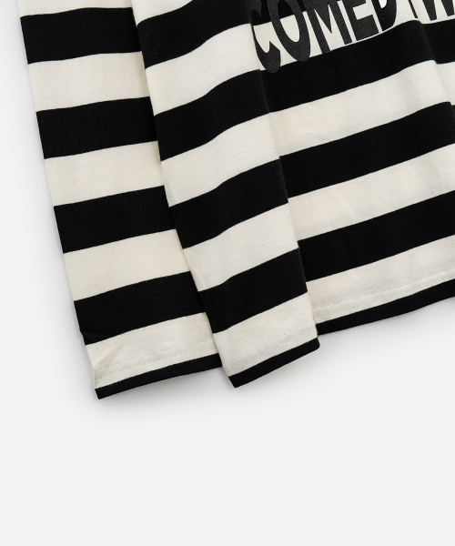 VASTIC(バスティック)の「テキストストライプロングスリーブ_ブラック/ホワイト(Tシャツ/カットソー・メンズ・その他・MEDIUM/LARGE)」の4枚目の写真