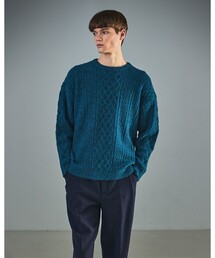 ABAHOUSE(�A�o�n�E�X)��WOOL MIX �������W�V���M�[ �A�����j�b�g(�j�b�g/�Z�[�^�[)