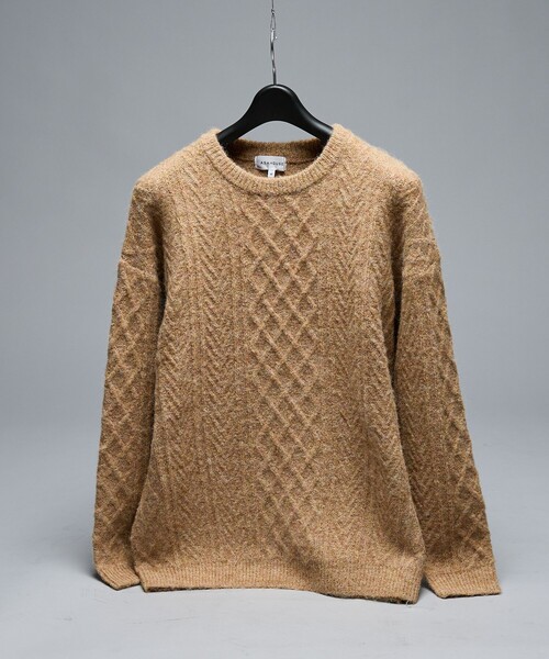 ABAHOUSE（アバハウス）の「WOOL MIX メランジシャギー アランニット（ニット/セーター・メンズ・ブルー/ホワイト/ダークネイビー/オレンジ・46/48）」の15枚目の写真