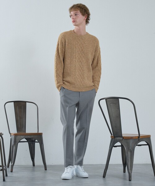 ABAHOUSE（アバハウス）の「WOOL MIX メランジシャギー アランニット（ニット/セーター・メンズ・ブルー/ホワイト/ダークネイビー/オレンジ・46/48）」の13枚目の写真