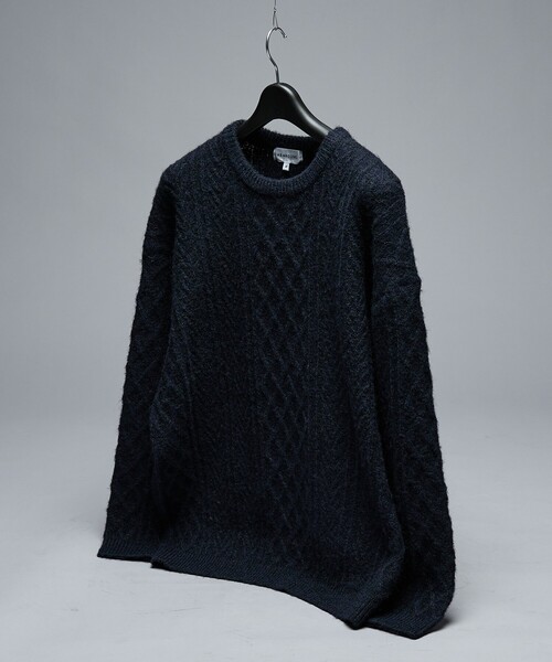 ABAHOUSE（アバハウス）の「WOOL MIX メランジシャギー アランニット（ニット/セーター・メンズ・ブルー/ホワイト/ダークネイビー/オレンジ・46/48）」の9枚目の写真