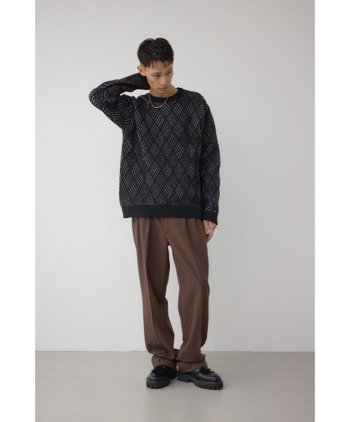 AZUL by moussy(アズールバイマウジー)の「ダイヤ柄ニットトップス(ニット/セーター・メンズ・ブラック/ネイビー/グレー・MEDIUM/LARGE)」の7枚目の写真