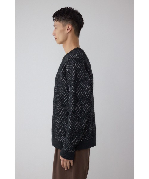 AZUL by moussy(アズールバイマウジー)の「ダイヤ柄ニットトップス(ニット/セーター・メンズ・ブラック/ネイビー/グレー・MEDIUM/LARGE)」の9枚目の写真