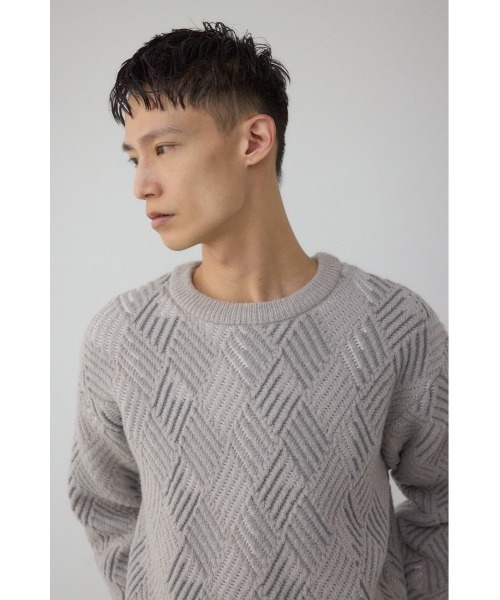 AZUL by moussy(アズールバイマウジー)の「ダイヤ柄ニットトップス(ニット/セーター・メンズ・ブラック/ネイビー/グレー・MEDIUM/LARGE)」の16枚目の写真
