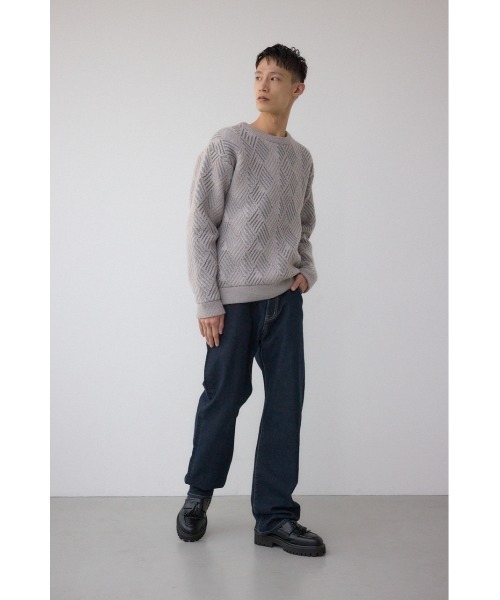 AZUL by moussy(アズールバイマウジー)の「ダイヤ柄ニットトップス(ニット/セーター・メンズ・ブラック/ネイビー/グレー・MEDIUM/LARGE)」の18枚目の写真