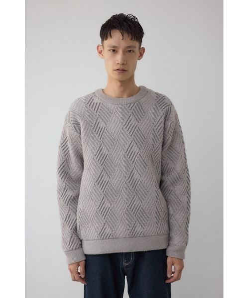 AZUL by moussy(アズールバイマウジー)の「ダイヤ柄ニットトップス(ニット/セーター・メンズ・ブラック/ネイビー/グレー・MEDIUM/LARGE)」の19枚目の写真