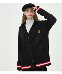 NP STUDIO（エヌピースタジオ）の「ネスティウェイル ロゴカーディガン ブラック（カーディガン/ボレロ）」