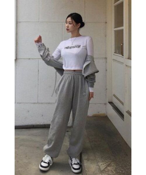 DXOH（ディソエイチ）の「スタックスローガンロゴウォーマークロップTシャツ[ホワイト]（Tシャツ/カットソー・レディース・その他・FREE）」の14枚目の写真