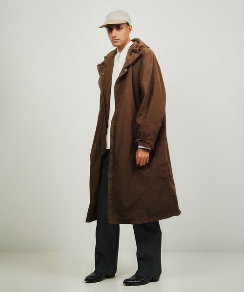 International Gallery BEAMS(インターナショナルギャラリービームス)の「QUATTROCCHI / ガーメントダイ フーデッド コート(その他アウター・メンズ・ネイビー/ブラウン・MEDIUM/LARGE)」の9枚目の写真