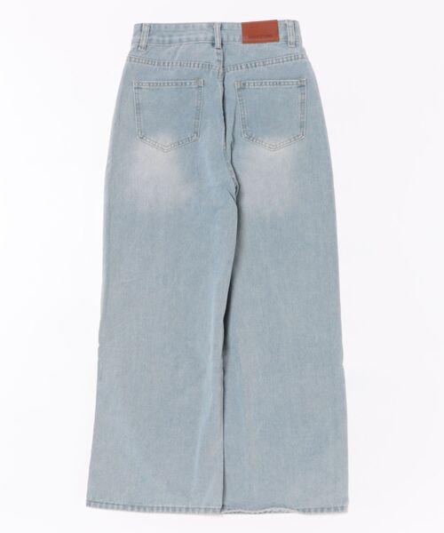 VIBGYOR Women（ヴィブジョー　ウィメン）の「【Mayree】レース ダメージ クラッシュ デニム バギーパンツ（デニムパンツ・レディース・ブルー・SMALL）」の2枚目の写真