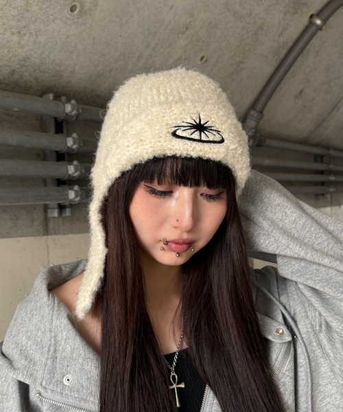 Figments(フィグメンツ)の「フライトニットキャップ(キャップ・レディース・ホワイト/ブラック・FREE)」の9枚目の写真