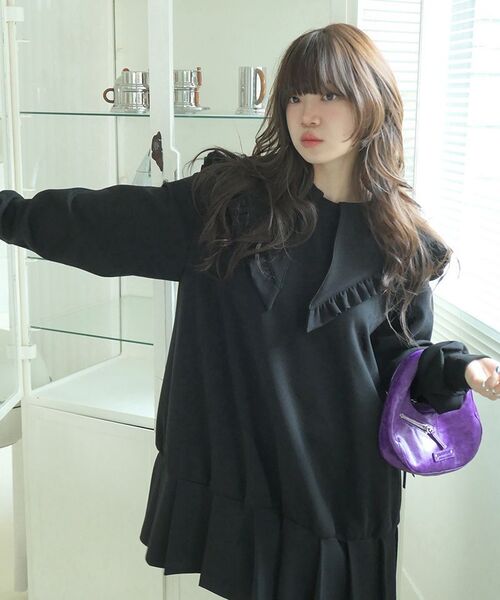 DEWEDEWE(デュイデュイ)の「ビッグカラードレス (2カラー)(ワンピース・レディース・ブラック/グレー・SMALL/MEDIUM)」の5枚目の写真