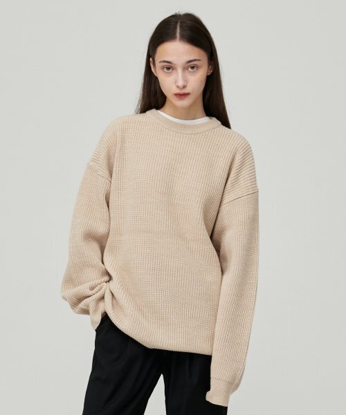 Oversize Waist Wrap Round Knit O‑neck Top — оверсайз топ с округлым вырезом