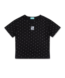 ドットスモールロゴスリムフィット半袖Tシャツ-ブラック