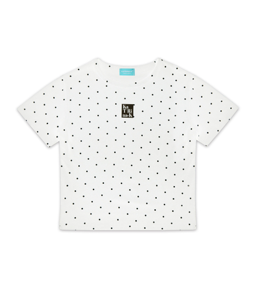 KATRINA K(カトリーナケイ)の「ドットスモールロゴスリムフィット半袖Tシャツ-ブラック(Tシャツ/カットソー・レディース・ブラック・FREE)」の2枚目の写真