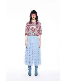 Mesh tiered skirt