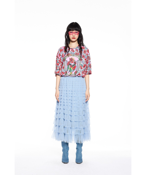 GREEDILOUS(グリディアス)の「Mesh tiered skirt(スカート・レディース・その他・S/M/L/XS)」の1枚目の写真